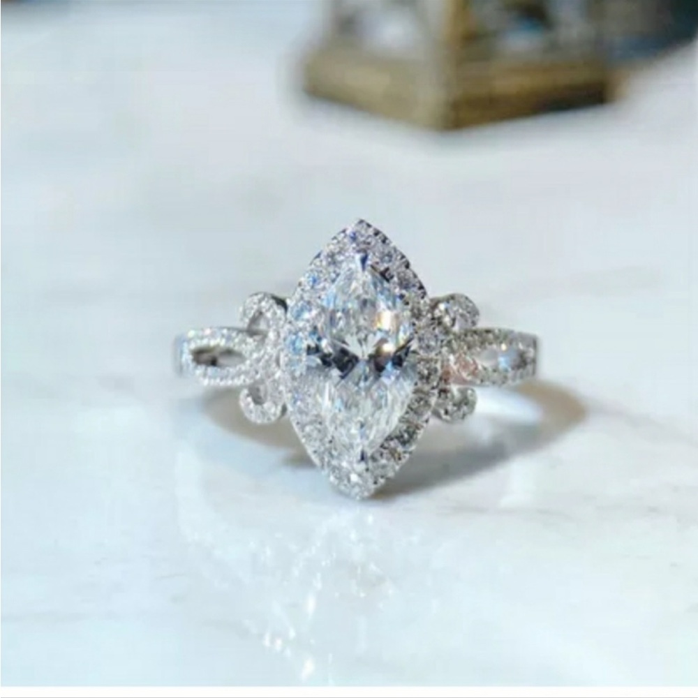 New Women’s 925 Silver Stylish Lovely Diamond Ring - Picture 5 of 5